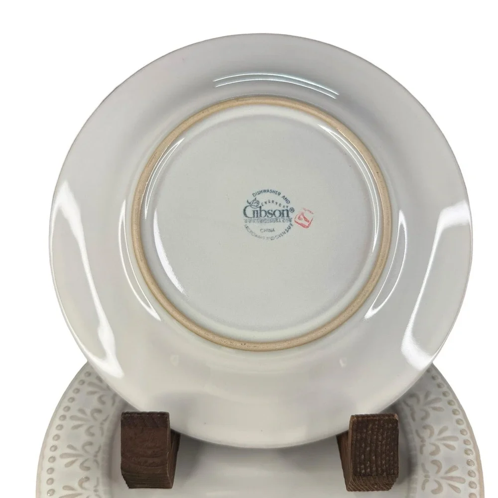 Gibson Embossed Design Salad Plates 8.25